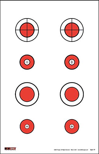 Load image into Gallery viewer, 25 EZ2C Targets #19: Eight 1.5" Bullseyes Paper Target (Pad of 25) USA Made 11”x17”