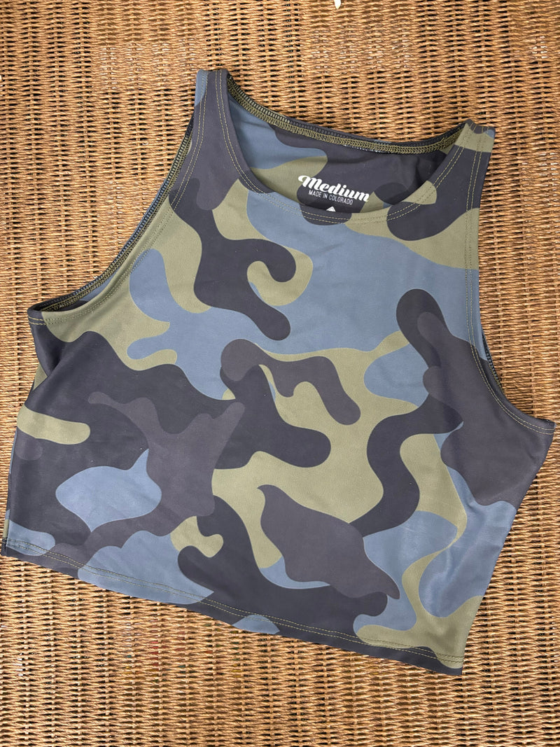 Load image into Gallery viewer, Moss Camo Crop Top *FINAL SALE*