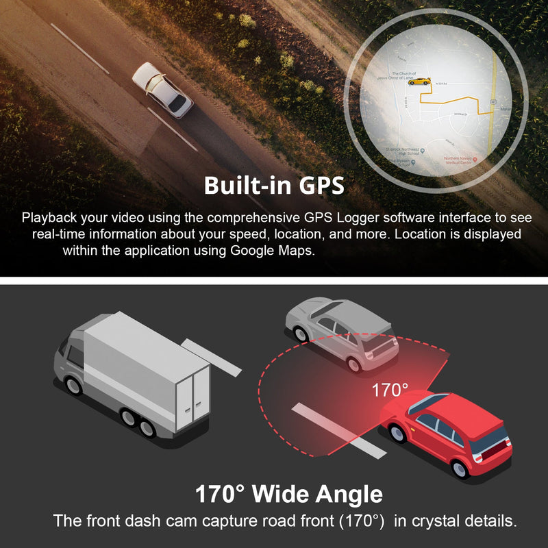 Load image into Gallery viewer, Rexing M1 Pro 2K Dual Mirror Dash Cam 1440p (Front) + 1080p (Rear)