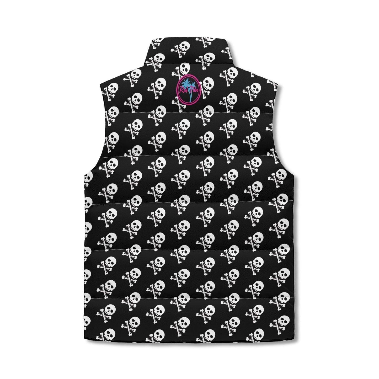 Crossbones Zip Up Puffer Vest