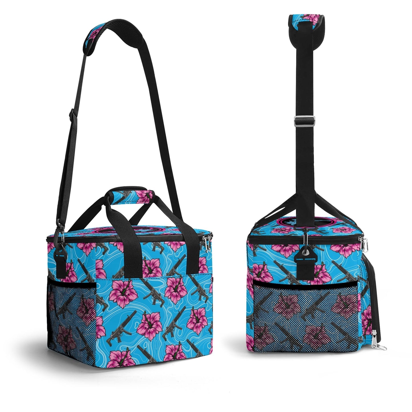 High Capacity Hibiscus Blue Leakproof Cooler Bag