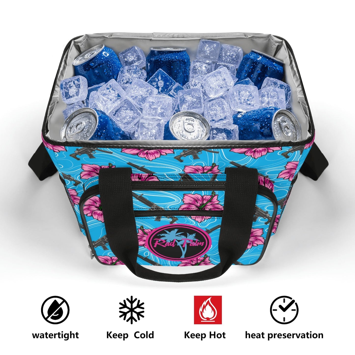 High Capacity Hibiscus Blue Leakproof Cooler Bag