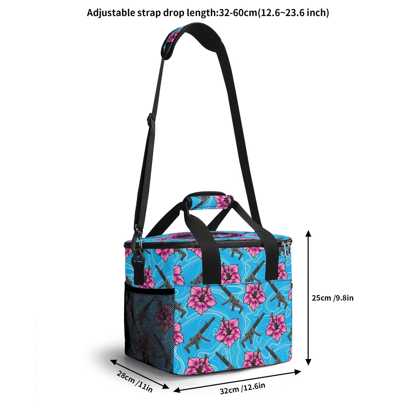 High Capacity Hibiscus Blue Leakproof Cooler Bag