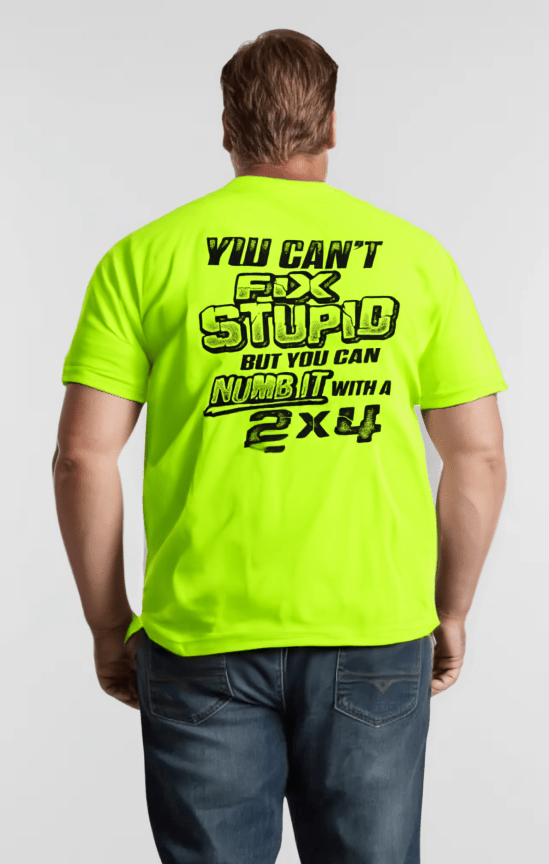 Load image into Gallery viewer, Stupid - Safety Yellow T-Shirt