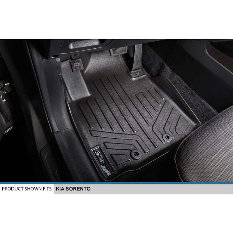 Load image into Gallery viewer, SMARTLINER Custom Fit Floor Liners For 2014-2015 Kia Sorento (with 3rd Row Seats) - Black / 2 Row Floor Mat Liner Set & Cargo Liner Behind the 2nd Row
