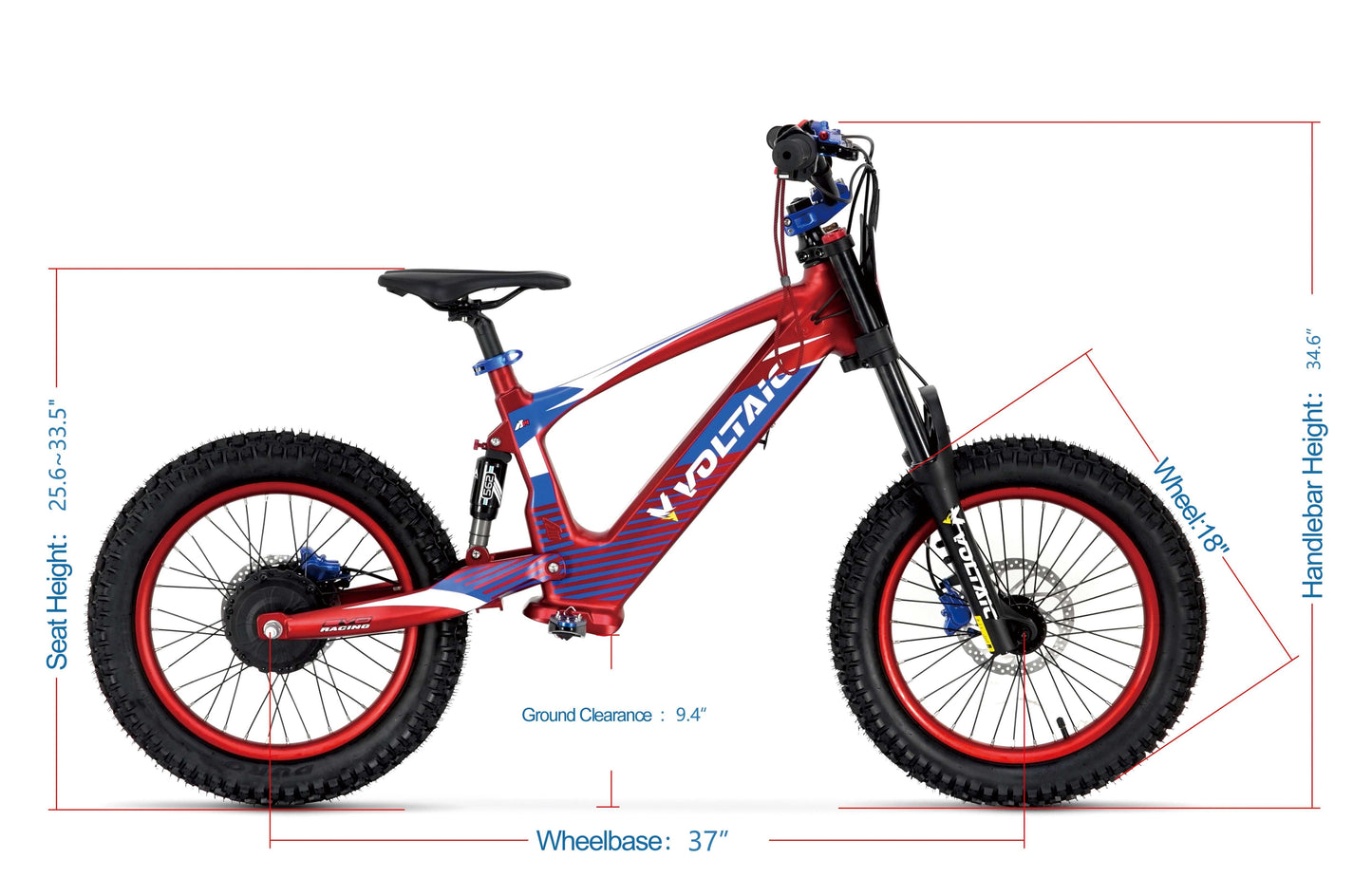 Voltaic Youth Electric Dirt Bike 18'' Flying Fox - Skoutley Outdoors LLC