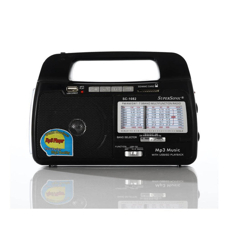 Load image into Gallery viewer, Supersonic 9 Band AM/FM/SW1-7 Portable Radio with Built-In Torch Light