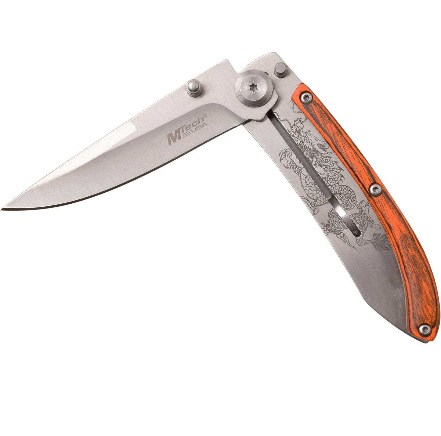 MTech Folder 3.25 in Blade Wood-Stainless Steel Handle - Skoutley Outdoors LLC