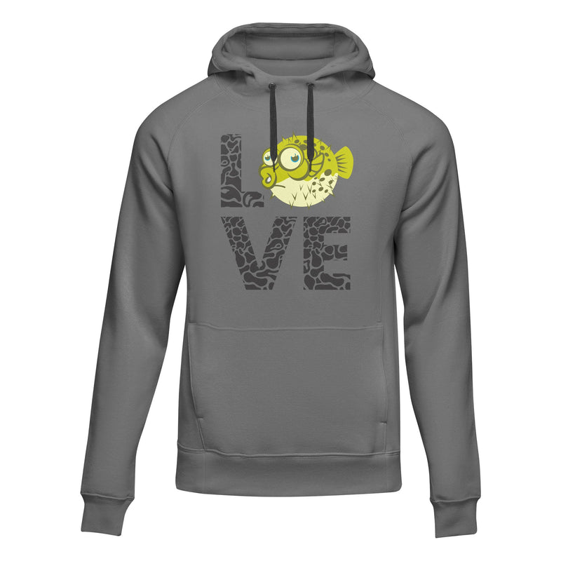 Load image into Gallery viewer, Love Fishing Green Blowfish Globe Unisex Hoodie