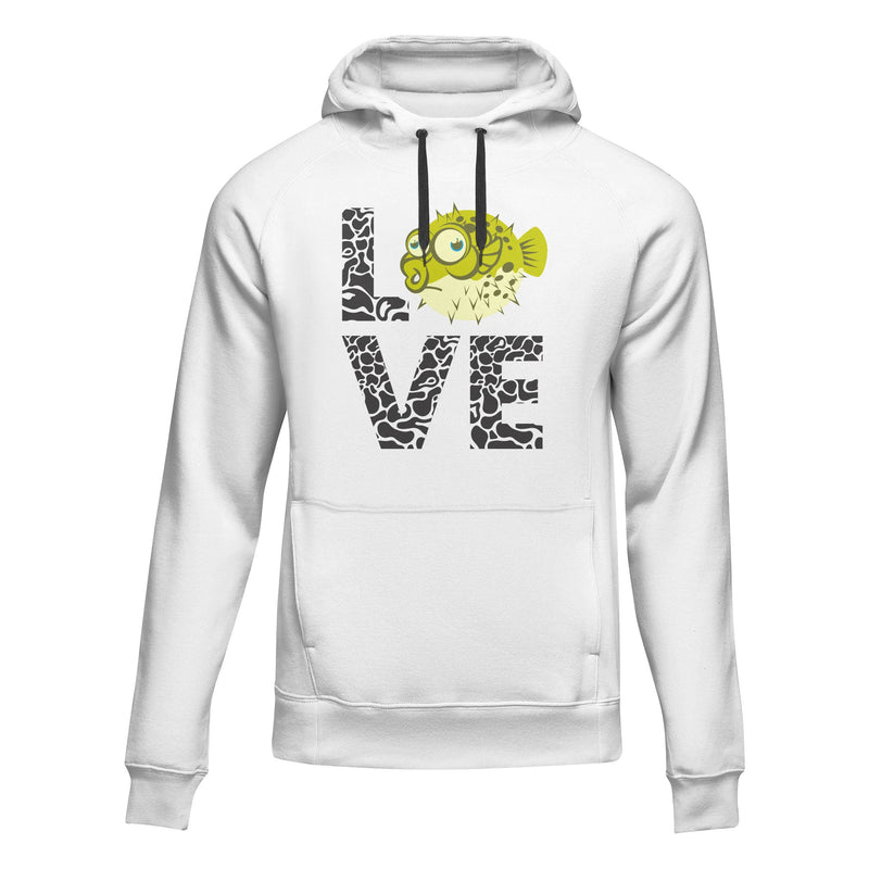 Load image into Gallery viewer, Love Fishing Green Blowfish Globe Unisex Hoodie