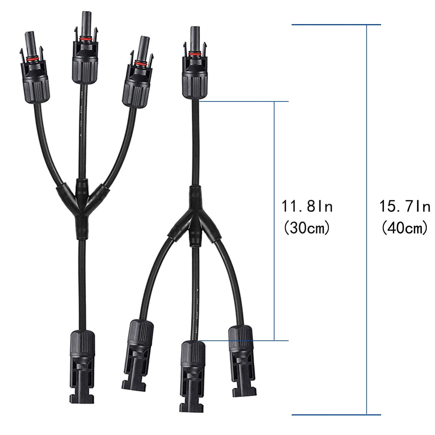 Solar Connectors M Branch Parallel Adapter Cable MMMF+FFFM Pair
