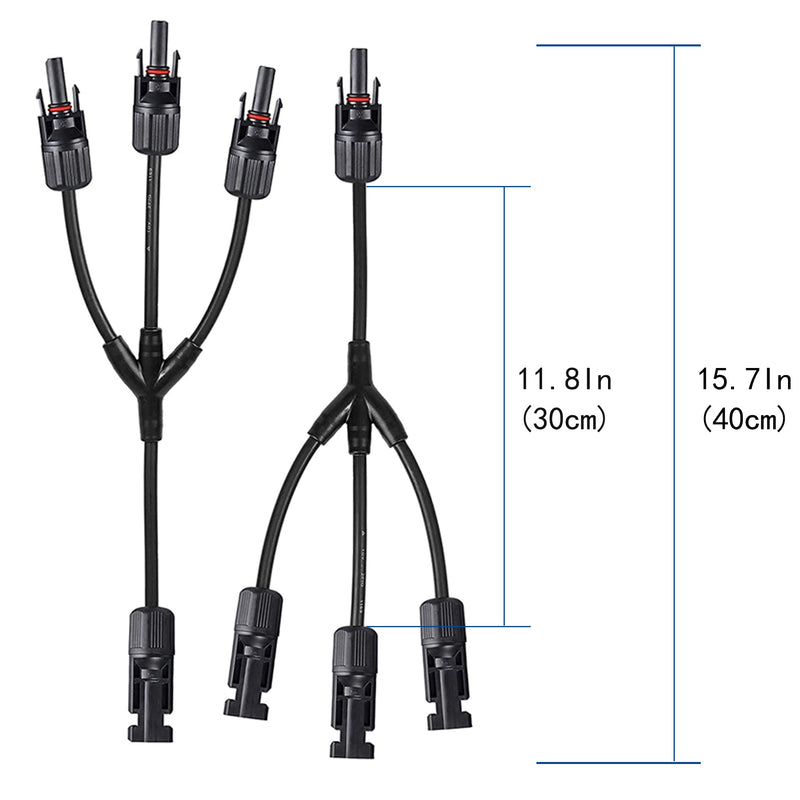 Load image into Gallery viewer, Solar Connectors M Branch Parallel Adapter Cable MMMF+FFFM Pair