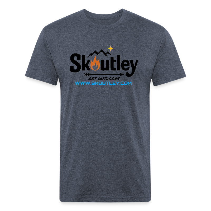 Load image into Gallery viewer, Fitted Cotton/Poly T-Shirt by Next Level - heather navy