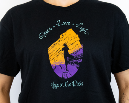 Load image into Gallery viewer, 2025 Yoga on the Rocks Red Rocks Silhouette Black Tops