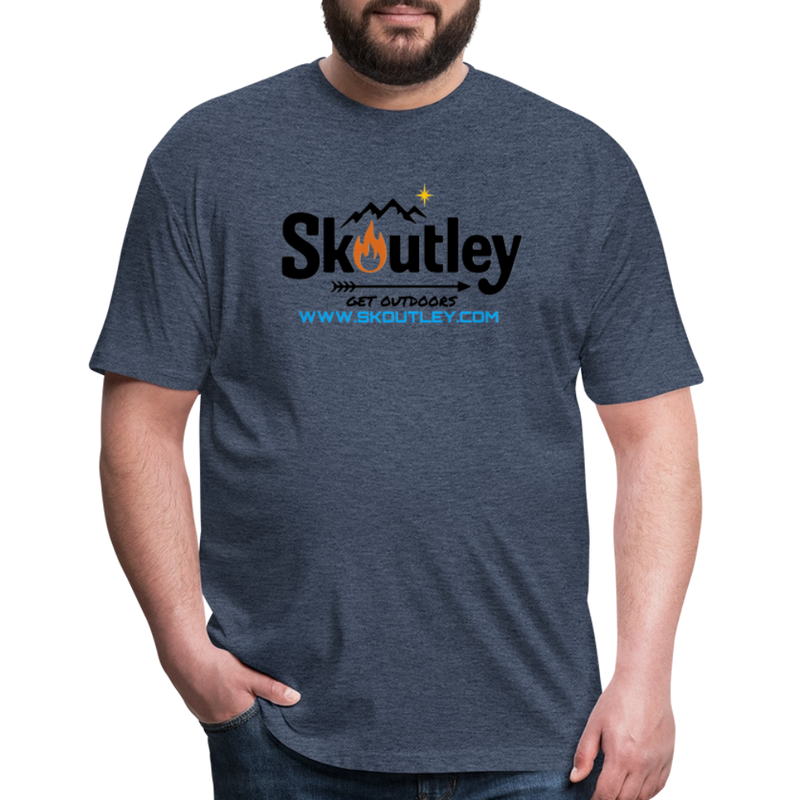 Load image into Gallery viewer, Fitted Cotton/Poly T-Shirt by Next Level - heather navy