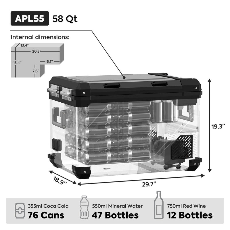 Load image into Gallery viewer, APL55 Dual Zone 12 Volt Fridge | ICECO | 55 LT