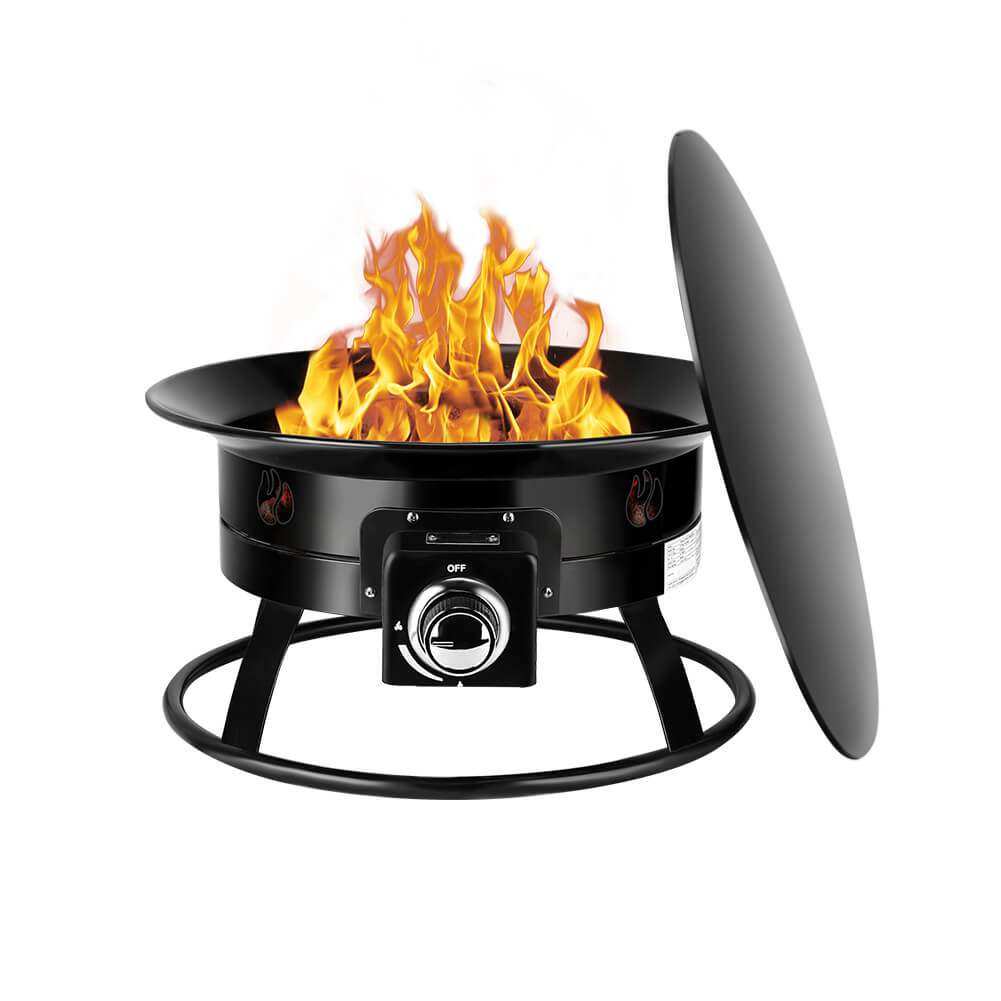 Camplux Outdoor Propane Fire Pit with Cover and Carry Kit, Auto-Ignition - Skoutley Outdoors LLC