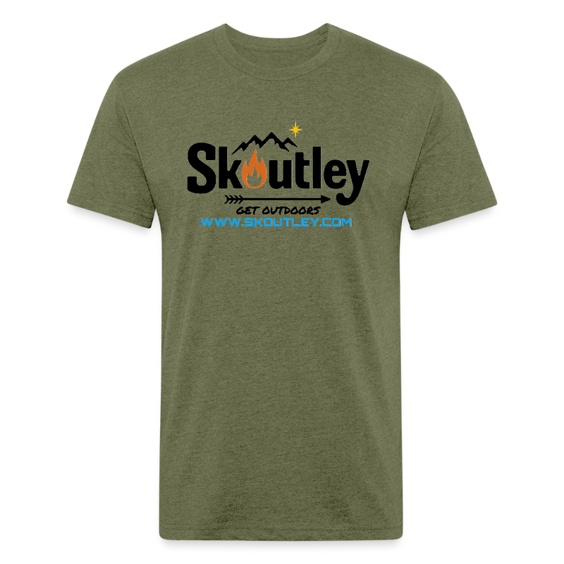 Load image into Gallery viewer, Fitted Cotton/Poly T-Shirt by Next Level - heather military green