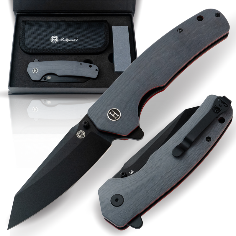 Load image into Gallery viewer, The Clip Point Folding Pocket Knife Giftset for Men and Women (Grey and Red)