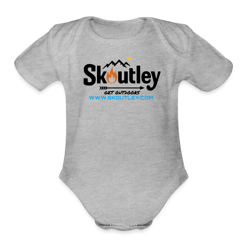 Load image into Gallery viewer, Organic Short Sleeve Baby Bodysuit - heather grey