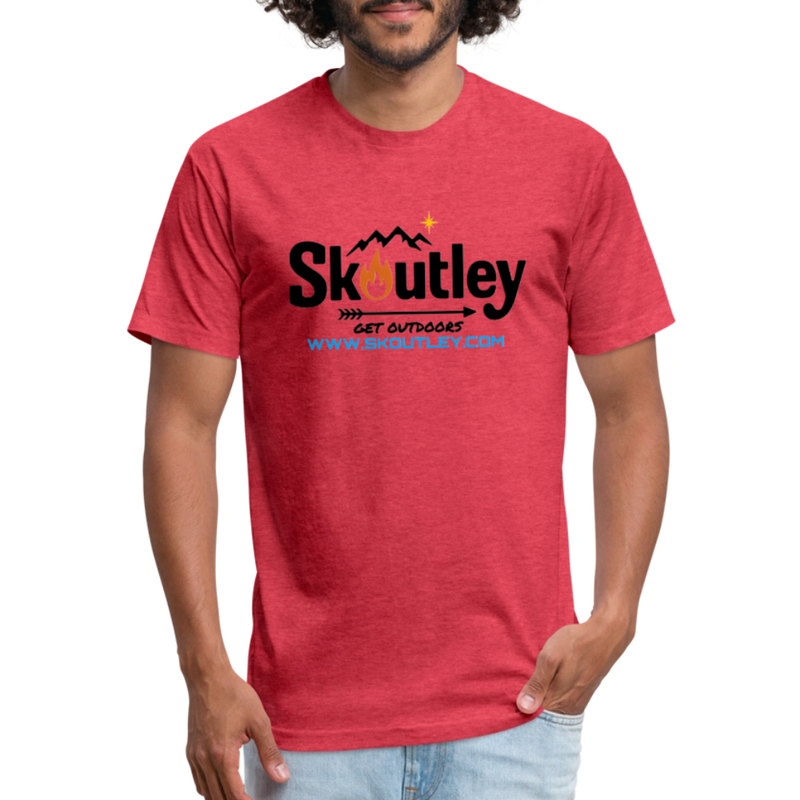 Load image into Gallery viewer, Fitted Cotton/Poly T-Shirt by Next Level - heather red