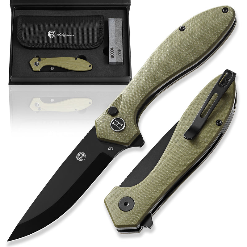 Load image into Gallery viewer, The Vector Folding Pocket Knife Giftset for Men and Women (Green and Black)