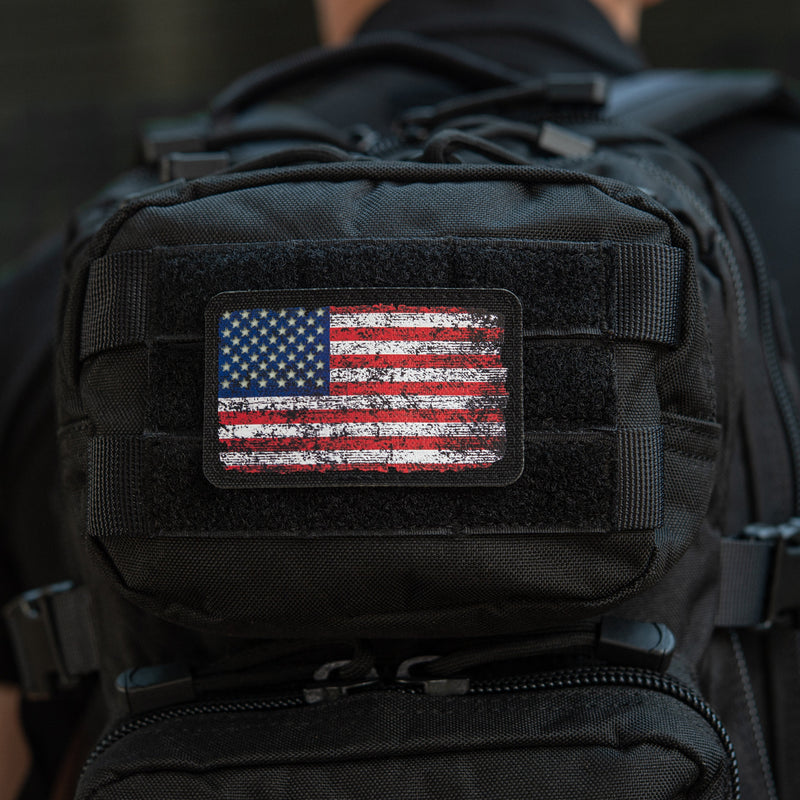Load image into Gallery viewer, M-Tac patch US flag vintage ( 3" x 2") Black/GID