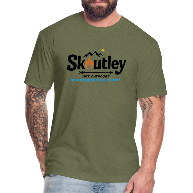 Load image into Gallery viewer, Fitted Cotton/Poly T-Shirt by Next Level - heather military green