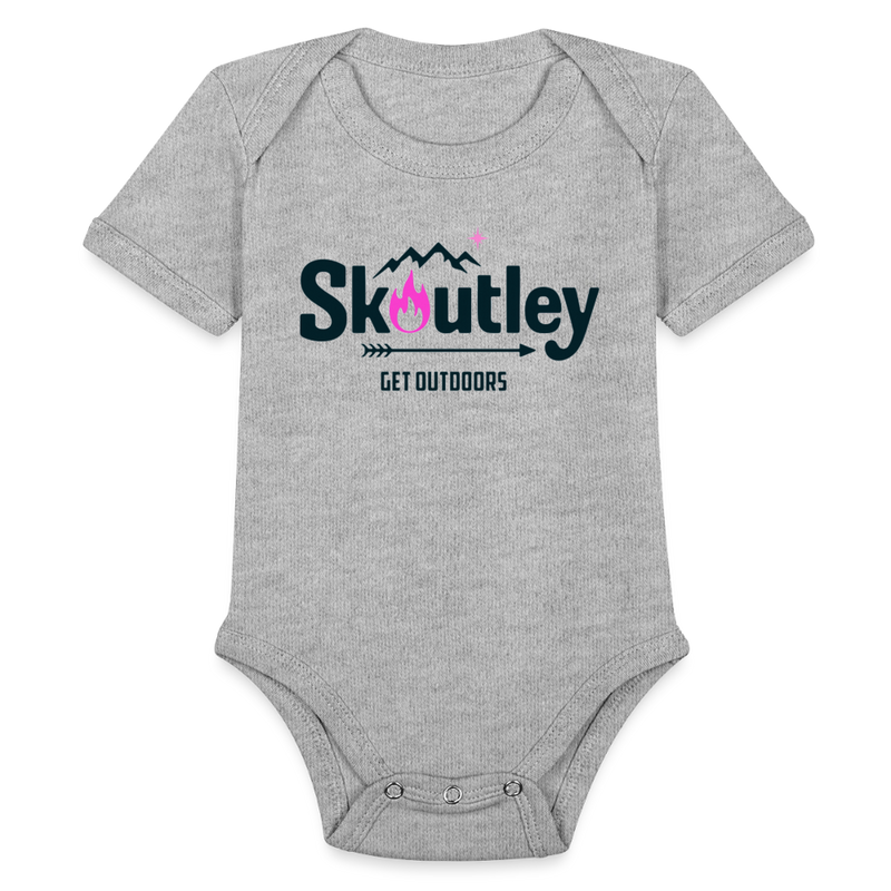Load image into Gallery viewer, Organic Short Sleeve Baby Bodysuit - heather grey