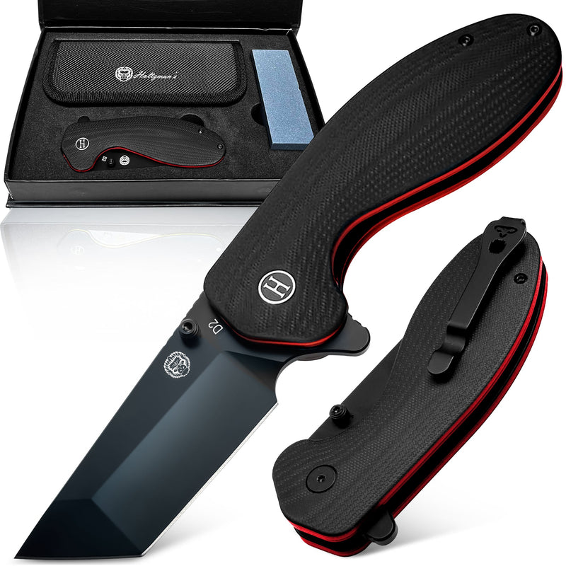 Load image into Gallery viewer, The Pioneer Folding Pocket Knife Giftset for Men and Women (Black and Orange)