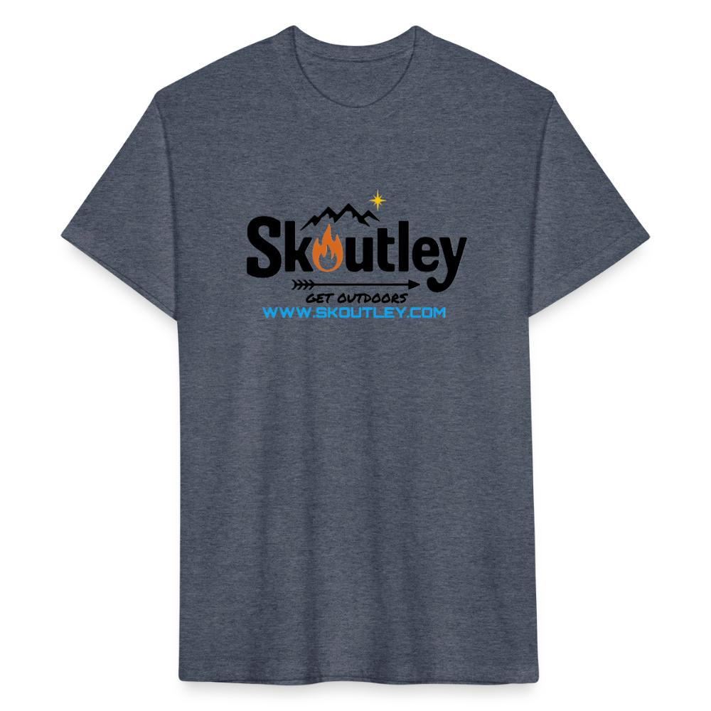 Fitted Cotton/Poly T-Shirt by Next Level - heather navy