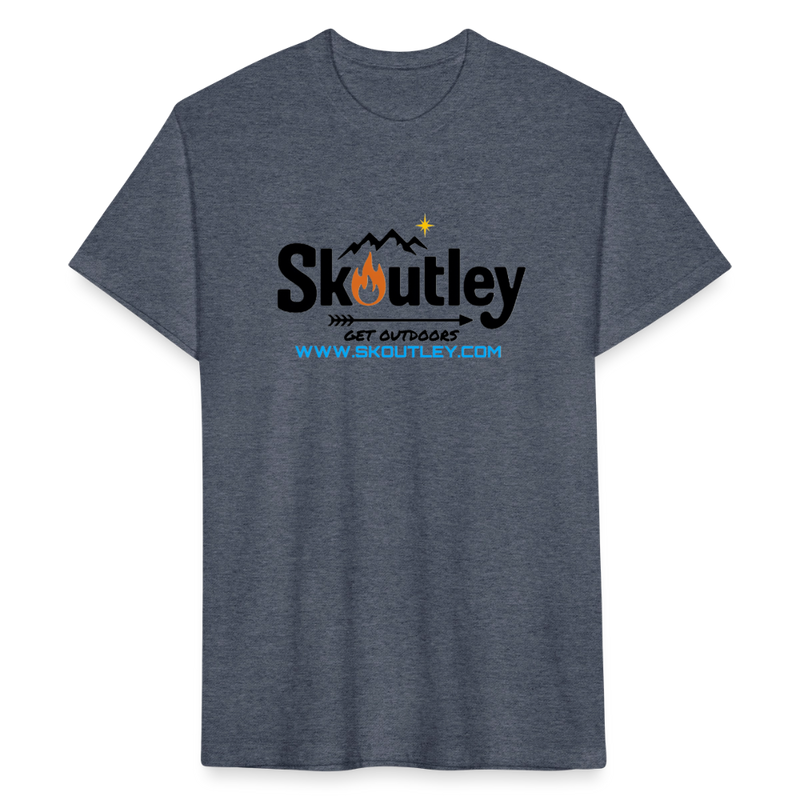 Load image into Gallery viewer, Fitted Cotton/Poly T-Shirt by Next Level - heather navy