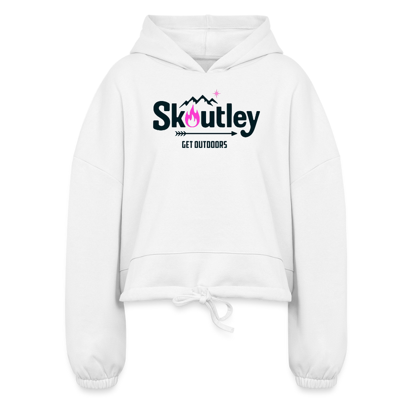 Load image into Gallery viewer, Women’s Cropped Hoodie - white