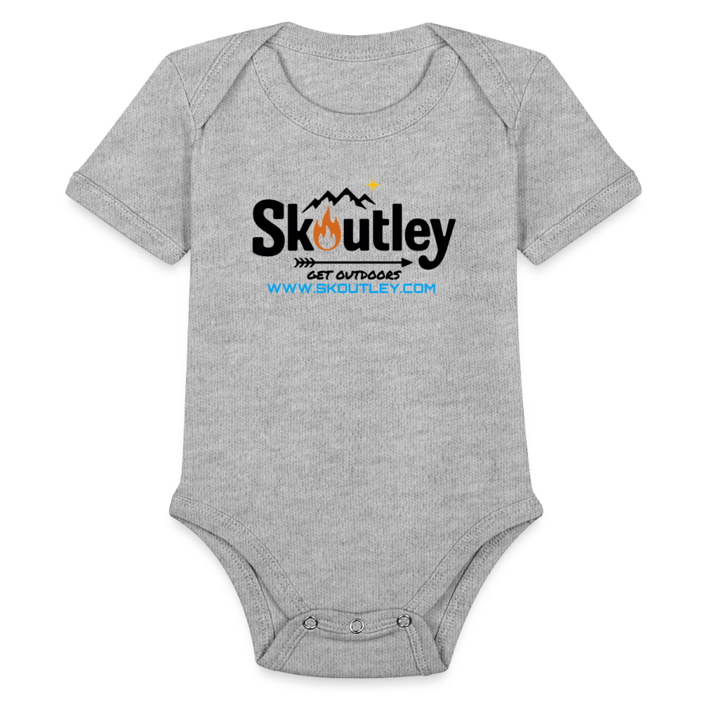 Organic Short Sleeve Baby Bodysuit - heather grey