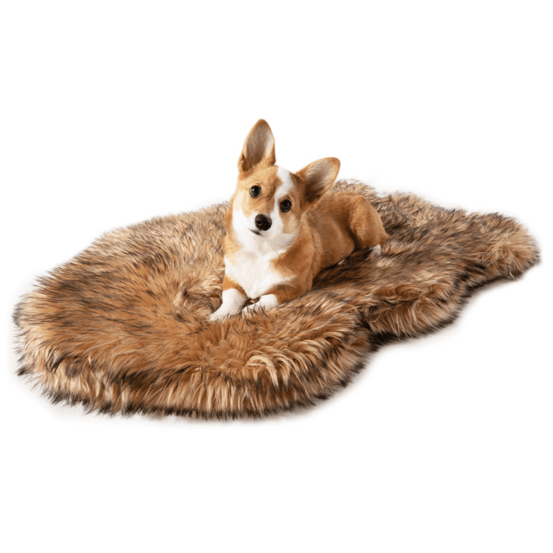 Load image into Gallery viewer, PupRug by Paw.com® Faux Fur Orthopedic Dog Bed - Curve Sable Tan