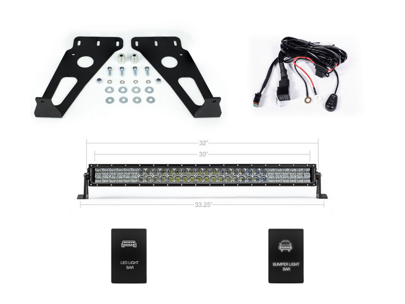 Load image into Gallery viewer, 32" Hidden Grille LED Light Bar Brackets Kit Fits 2014-2024 Toyota 4Runner