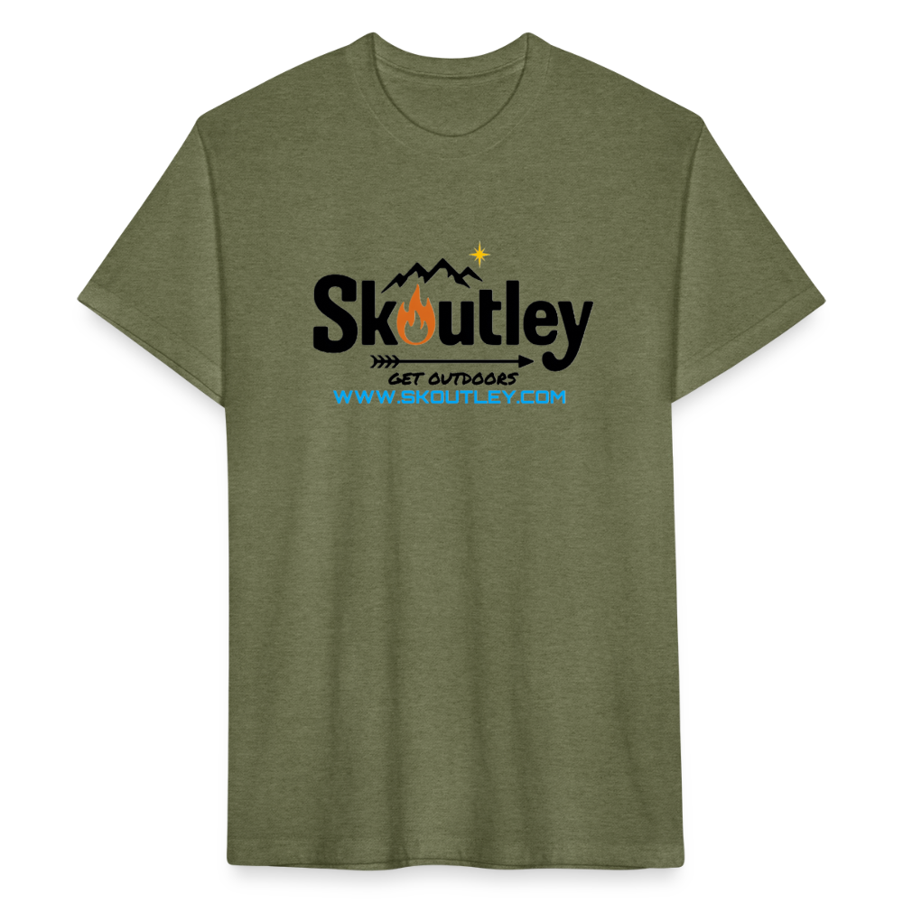 Fitted Cotton/Poly T-Shirt by Next Level - heather military green