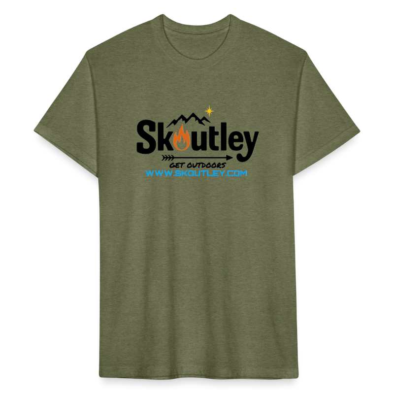 Load image into Gallery viewer, Fitted Cotton/Poly T-Shirt by Next Level - heather military green
