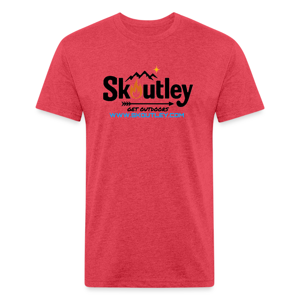 Fitted Cotton/Poly T-Shirt by Next Level - heather red