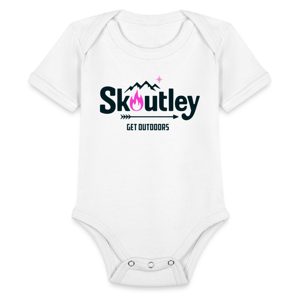 Organic Short Sleeve Baby Bodysuit - white