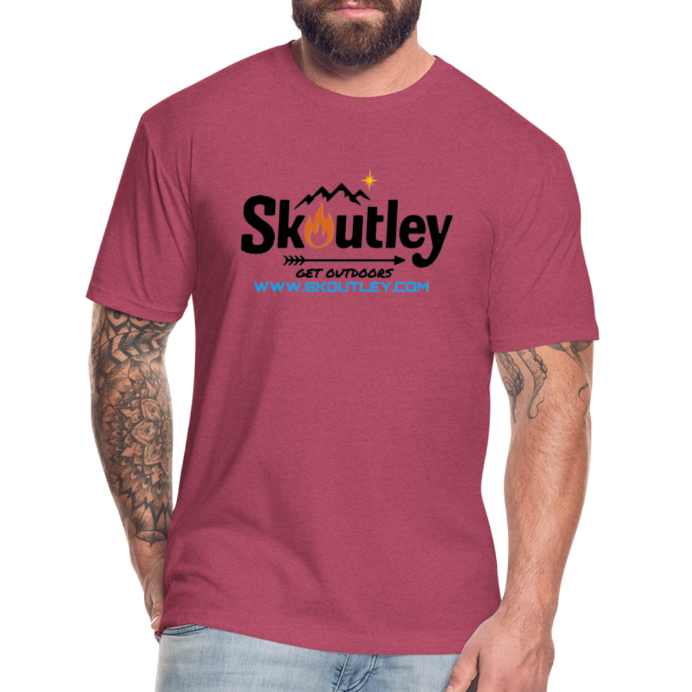 Fitted Cotton/Poly T-Shirt by Next Level - heather burgundy