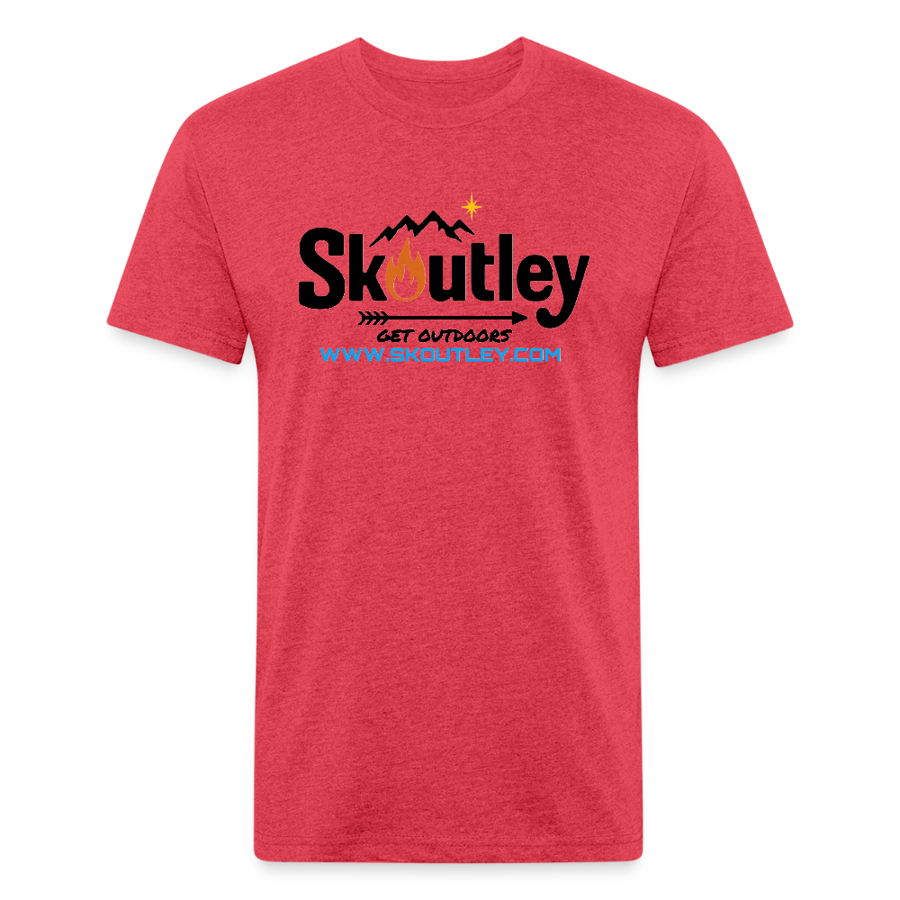 Fitted Cotton/Poly T-Shirt by Next Level - heather red