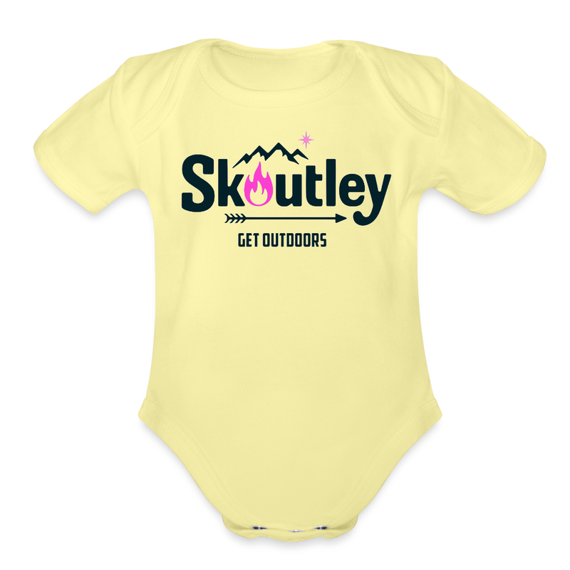 Load image into Gallery viewer, Organic Short Sleeve Baby Bodysuit - washed yellow