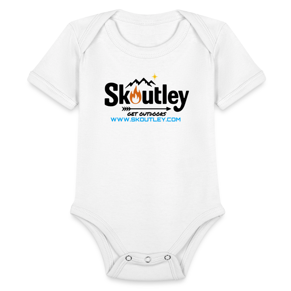 Organic Short Sleeve Baby Bodysuit - white