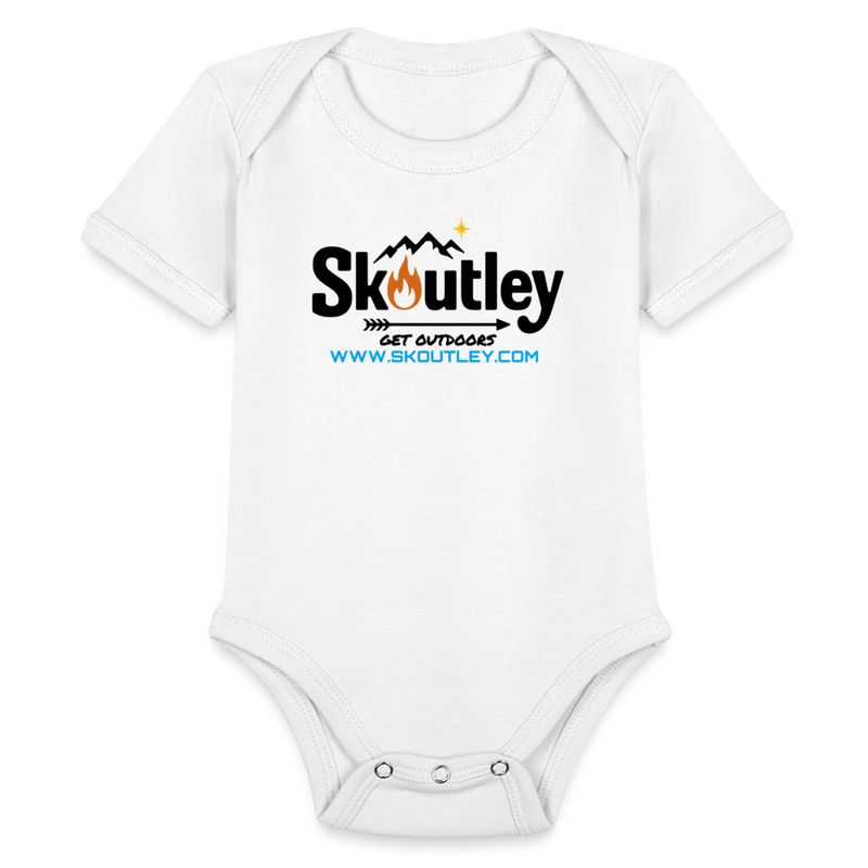 Load image into Gallery viewer, Organic Short Sleeve Baby Bodysuit - white