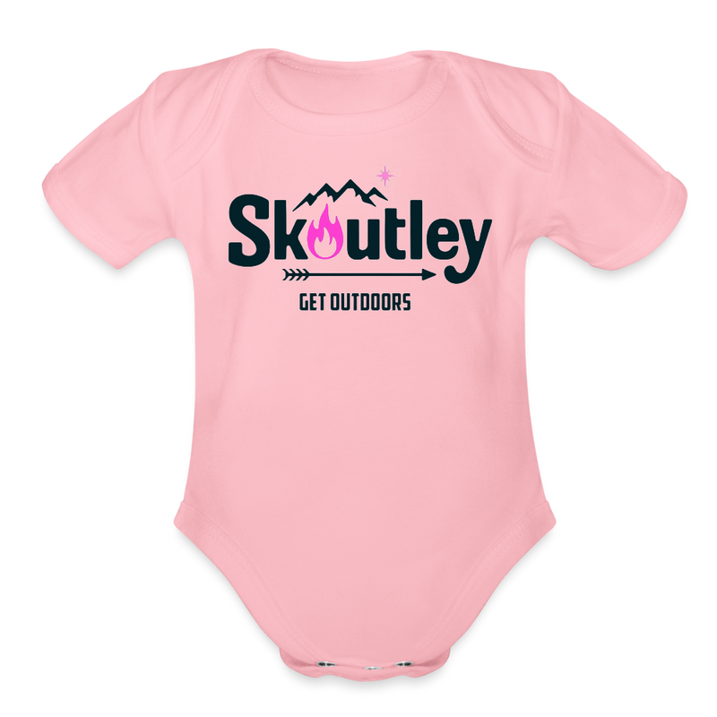 Load image into Gallery viewer, Organic Short Sleeve Baby Bodysuit - light pink