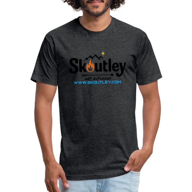 Load image into Gallery viewer, Fitted Cotton/Poly T-Shirt by Next Level - heather black