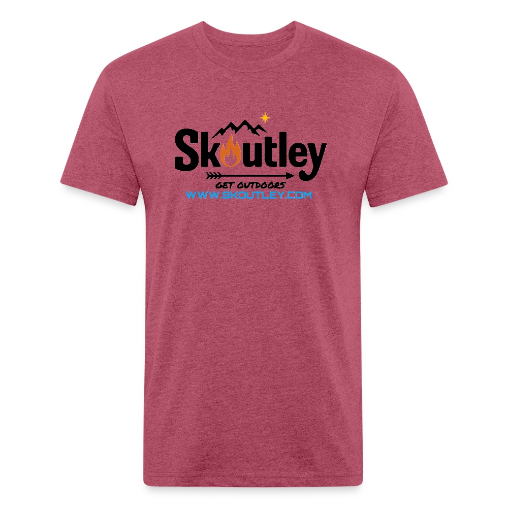 Fitted Cotton/Poly T-Shirt by Next Level - heather burgundy