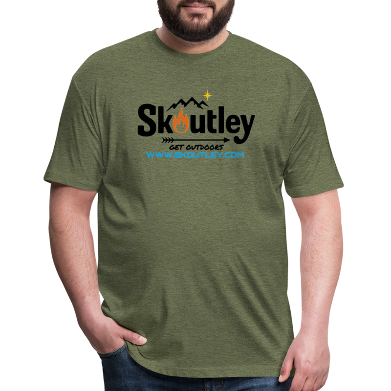Load image into Gallery viewer, Fitted Cotton/Poly T-Shirt by Next Level - heather military green