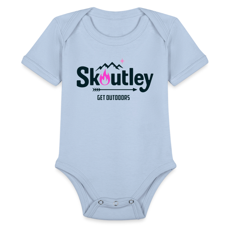 Load image into Gallery viewer, Organic Short Sleeve Baby Bodysuit - sky